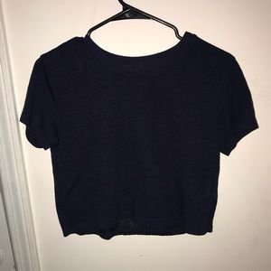 Navy blue crop-top.